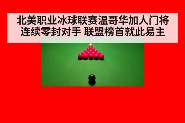 北美职业冰球联赛温哥华加人门将连续零封对手 联盟榜首就此易主